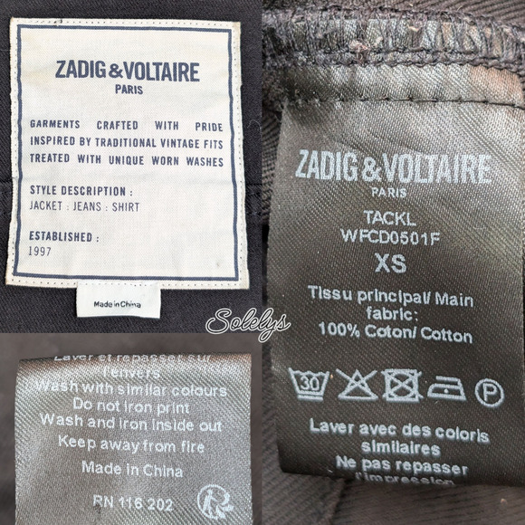 Zadig & Voltaire Tackl Military Star Camo Skull Floral Embroidered Shacket XS - Picture 6 of 11